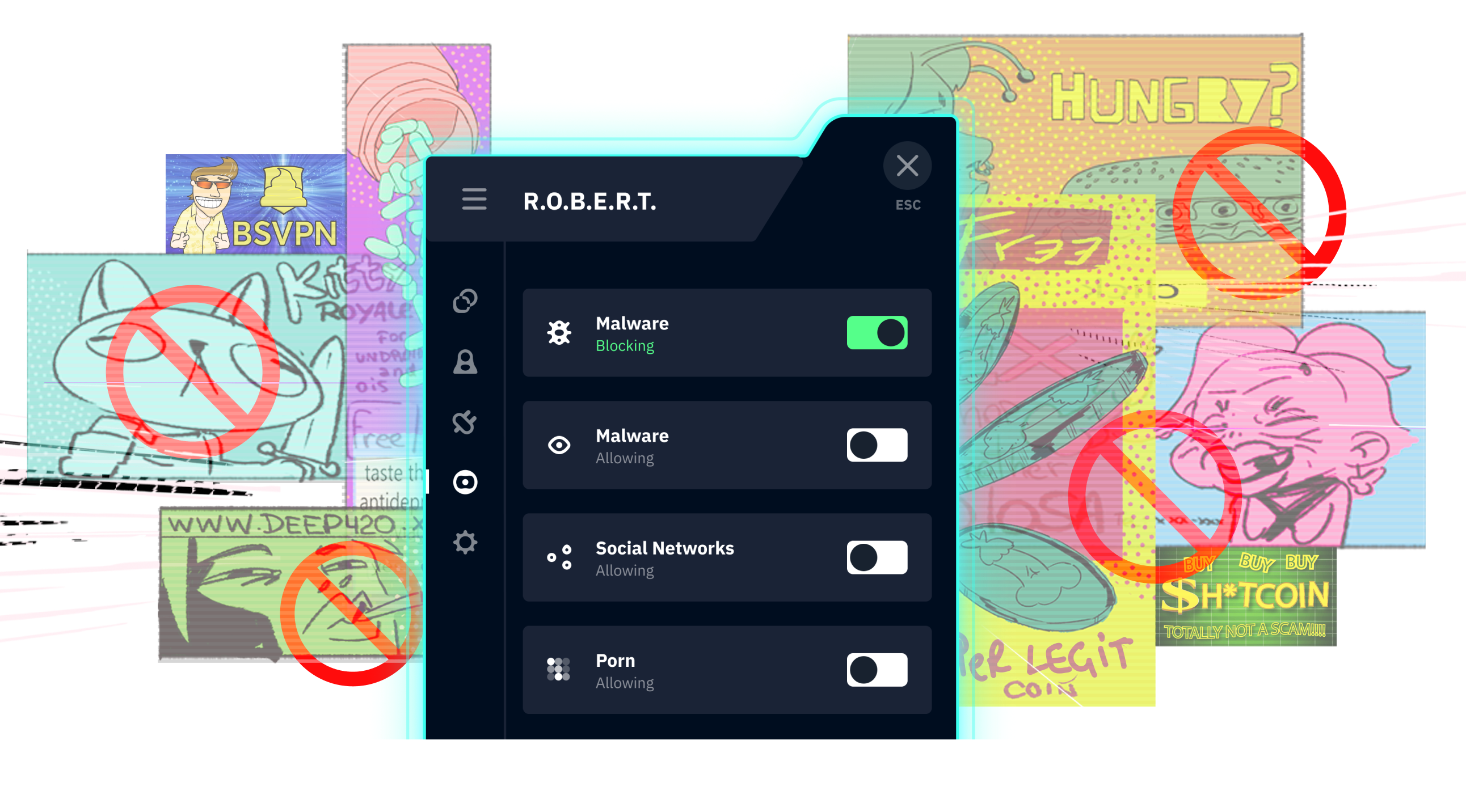 Bloquea contenido no deseado