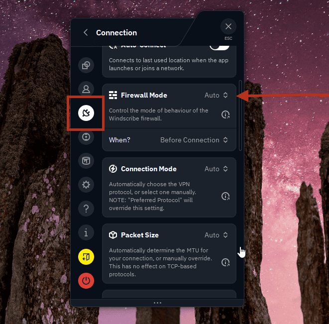 Firewall Mode set to Auto